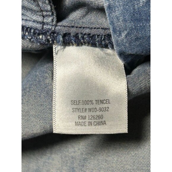 Blue Rain Chambray Romper Size Small Tencel‎ Fabric Sleeveless Ruffles - Picture 6 of 7